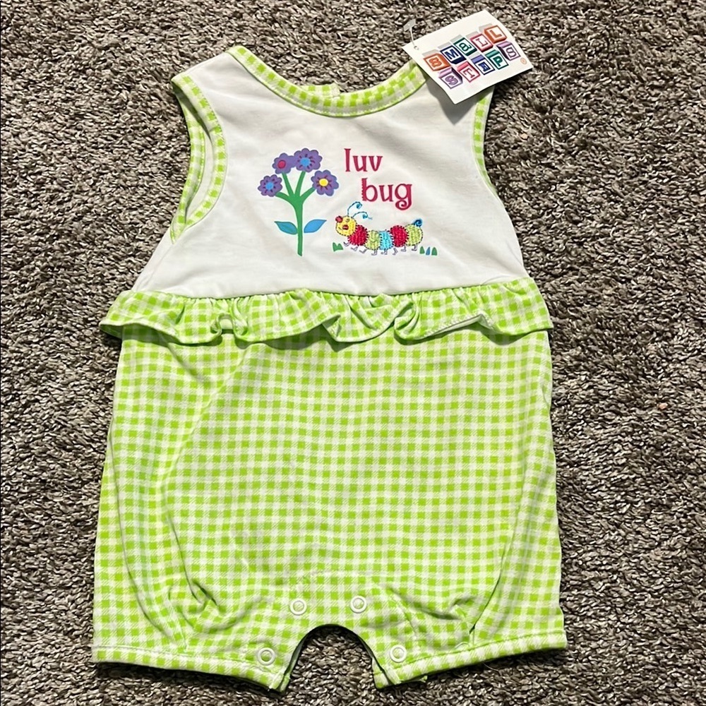 Vintage Small Steps Luv Bug Caterpillar Infant Romper 0-3M NWT